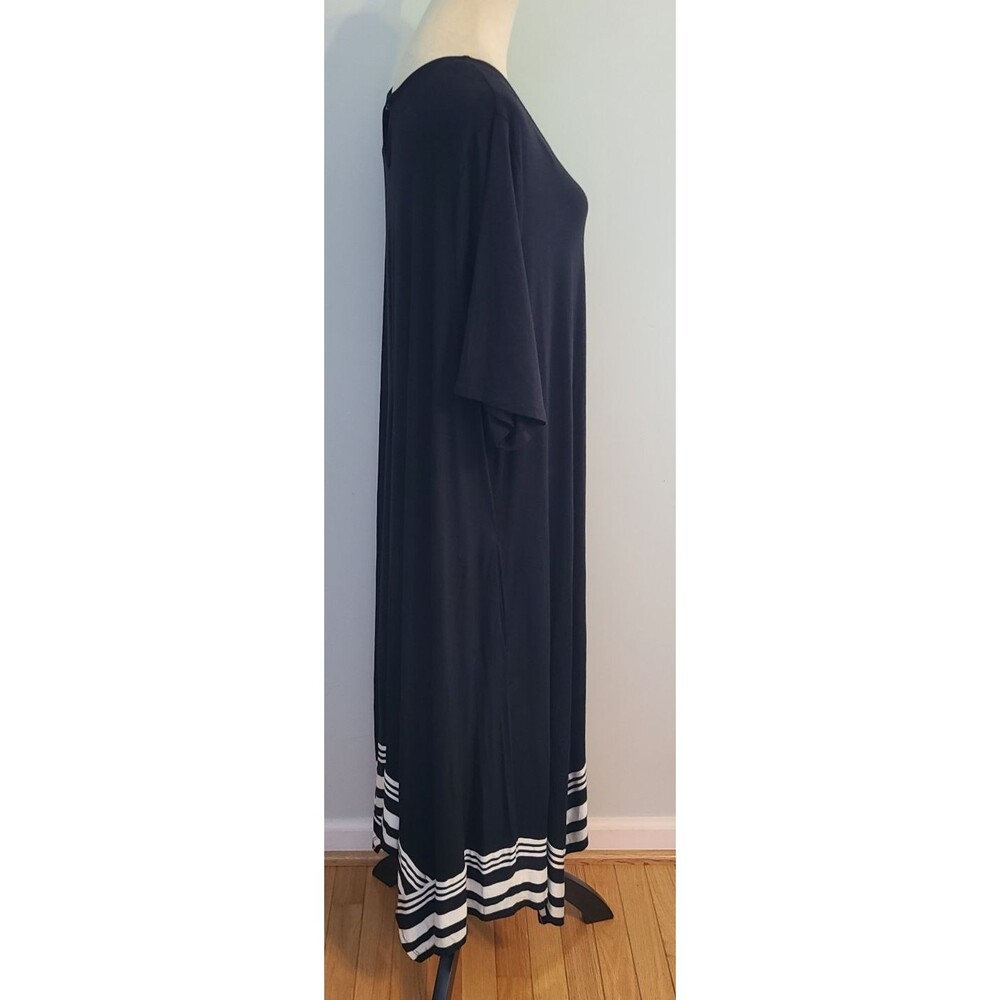 Catherines Womens 2X A-Line Hankerchief Hem Stoneywood Stripe Pockets Dress - Picture 3 of 13